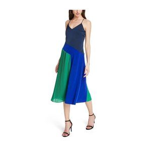 Chic Women's Pleated Dress by CUSHNIE in Blue/Green Size 12 NWT NN322AFA